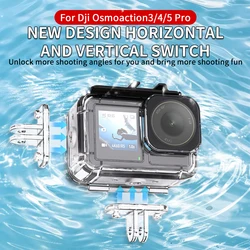 Suitable for DJI action5Pro/4/3 sports camera waterproof case upgrade, deep diving horizontal and vertical shooting accessories