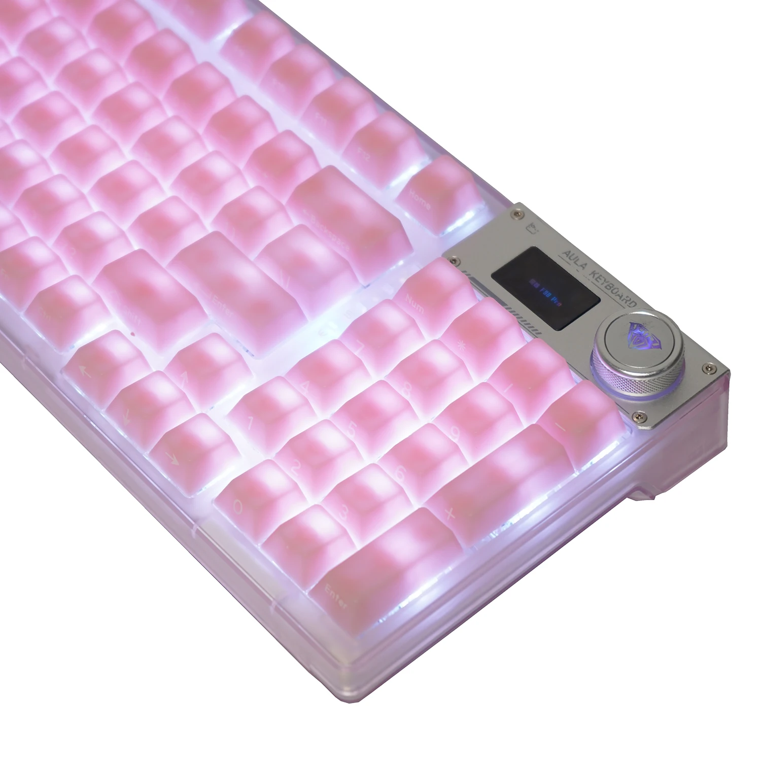 NPKC 127Key Pink Backlit Keycaps Cherry Profile Key caps Side Print Keycap For MX Switch Mechanical Keyboard Key cap ANSI Layout