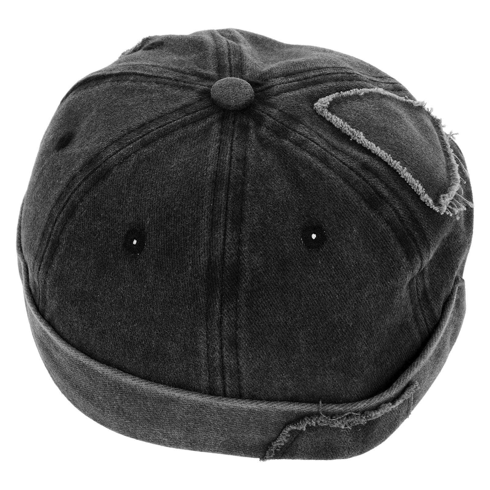 

1pcs Vintage Men's Melon Cap Brimless Retro Washed Sailor HipHop Hat Comfortable Cotton Cooling Outdoor Grey Father Cap