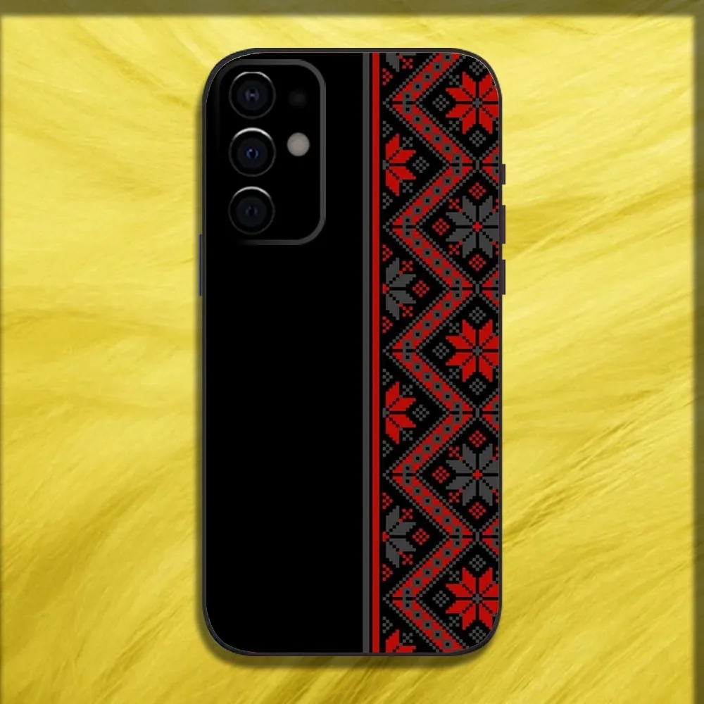 U-Ukraine Ornament pattern Phone Case For Samsung S24,S21,S22,S23,S30,Ultra,S20,Plus,Fe,Lite,Note,10,9,5G Black Soft Cover