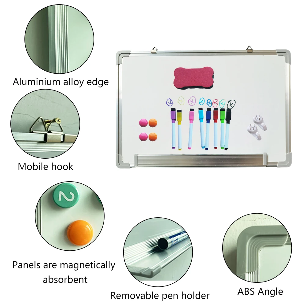 Pizarra magnética grande para el hogar y la Oficina, imanes duraderos de borrado en seco, rotuladores de aluminio para pared, cocina y escuela