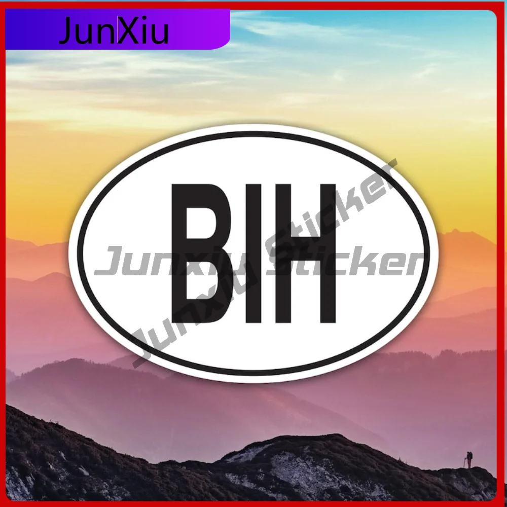 

BIH Bosnia and Herzegovina Country Code Euro Oval Sticker Decal Die Cut Many Sizes Weatherproof Long Lasting Vehicle Sticker