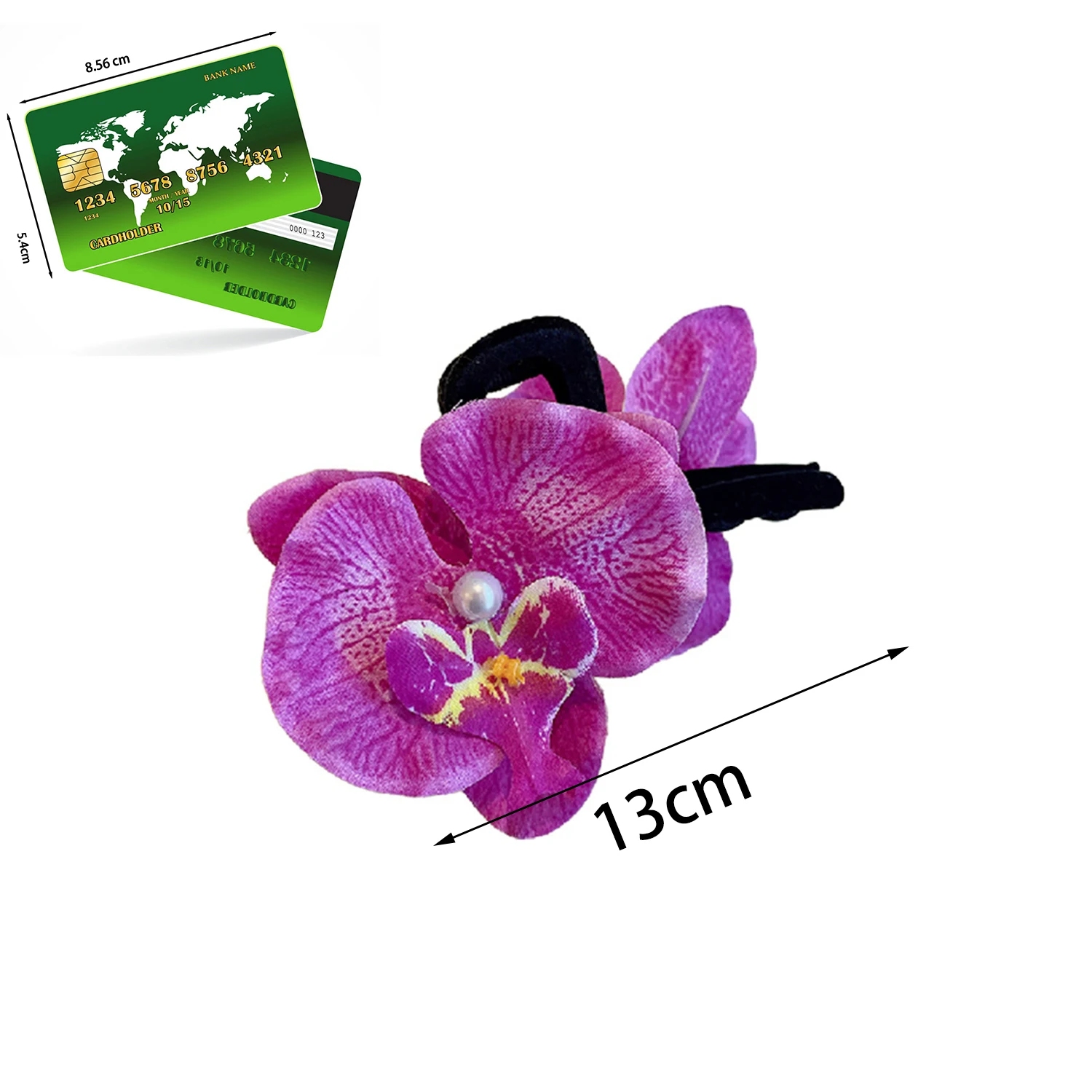 Creative Design Phalaenopsis Flower Hair Claws Headwear Women Fashion Pearl Floral Exaggerated Double Side Hair Accessories