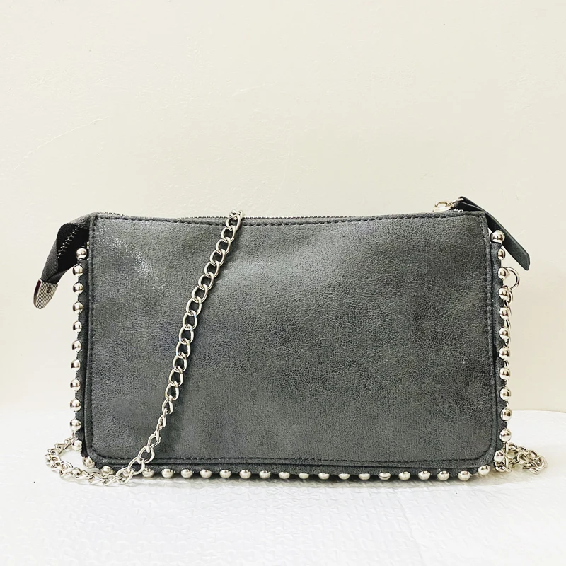 

Lady Evening Bag For Women Luxury Designer Purses 2023 New In PU Silver Light Beaded Trim Decoration Chain Shoulder Sling Bags