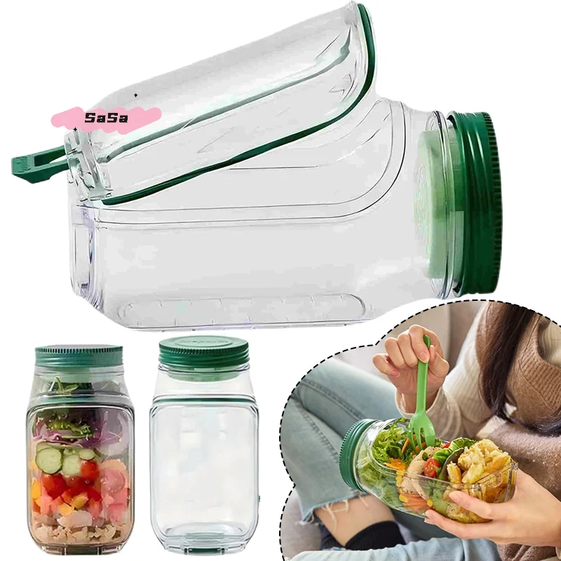 

Герметичный ящик для хранения фруктового салата для завтрака, многоразовый пластиковый контейнер для хрустящего контейнера с интервальными сохранителями для хранения свежести, банки для салата