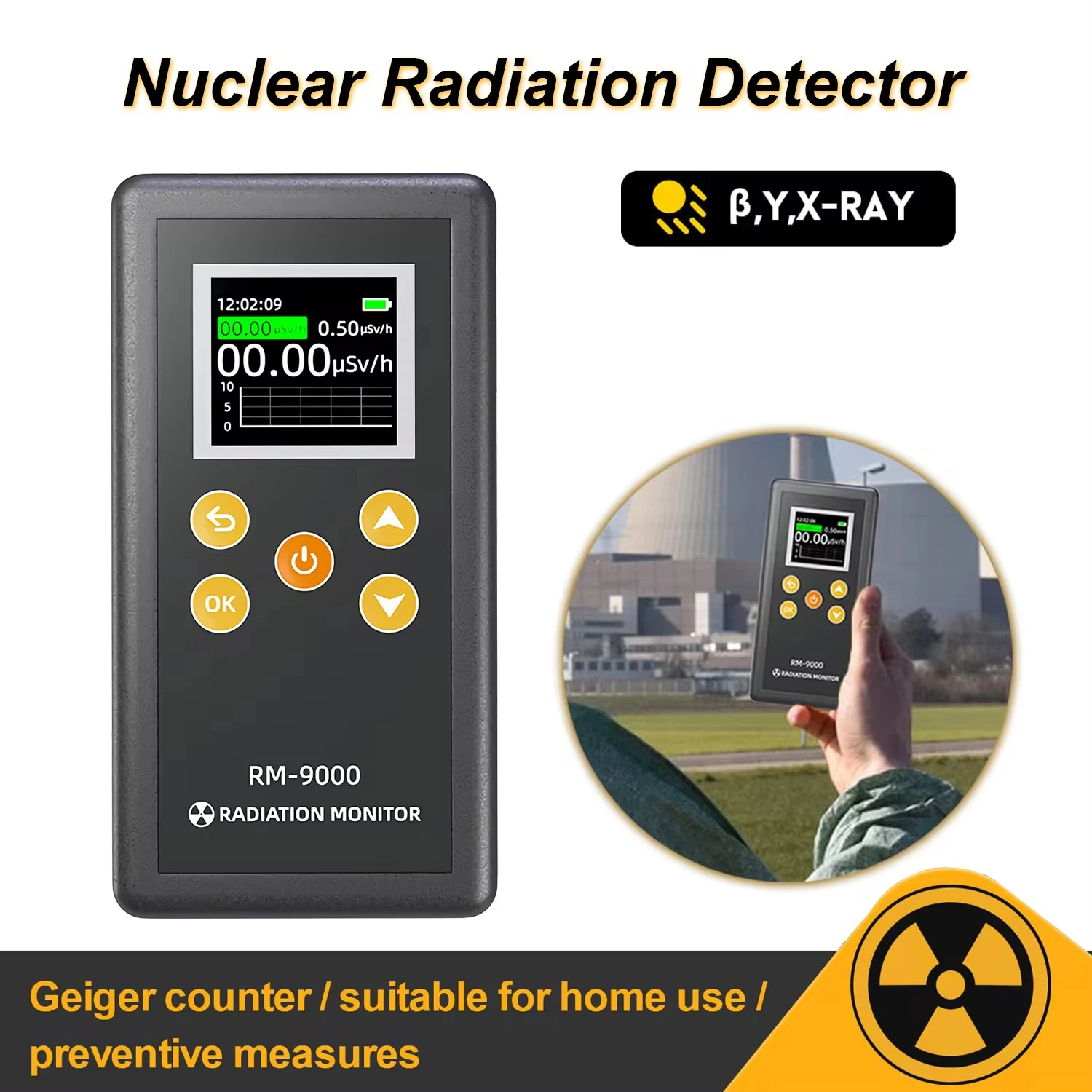 

RM9000 Geiger counter Nuclear Radiation Detector X-ray γ-ray Beta Gamma Detector Geiger Counter Dosimeter Tools