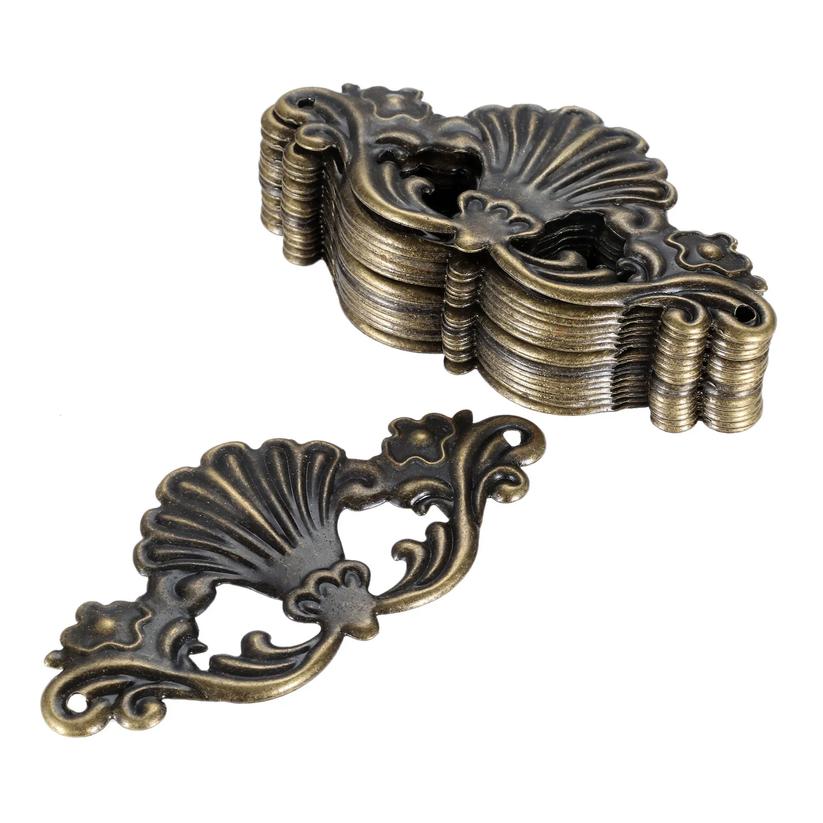 4 sztuk 97*47mm Vintage drewniane pudełko Coner pudełko na wino Protector Antique Bronze zdobienie ustalenia kwiat rogi