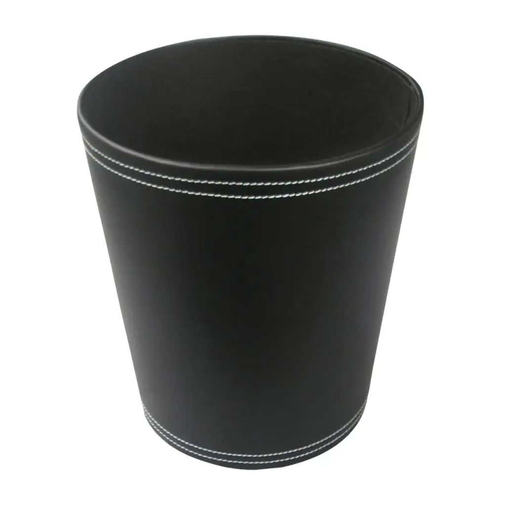 

28cm Wastepaper Basket - Vintage Stylish PU Waste Bin for Kitchen, Bathroom,