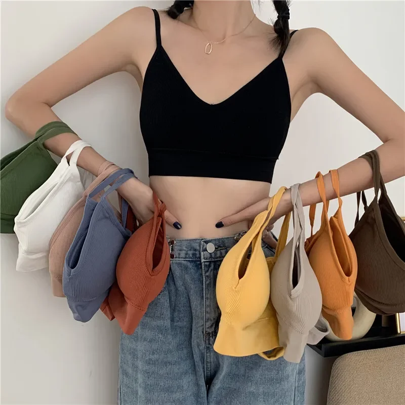Camis Women Backless 9 Colors Slim Sexy Summer Crop Tops Harajuku Females Vintage Korean Style Design Solid Топ Женский Mujer