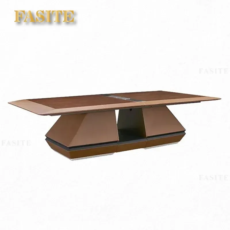 For New Chinese Style Conference Table Light Luxury Long Reception Desk Simple High End Negotiation Table for Office Meeting