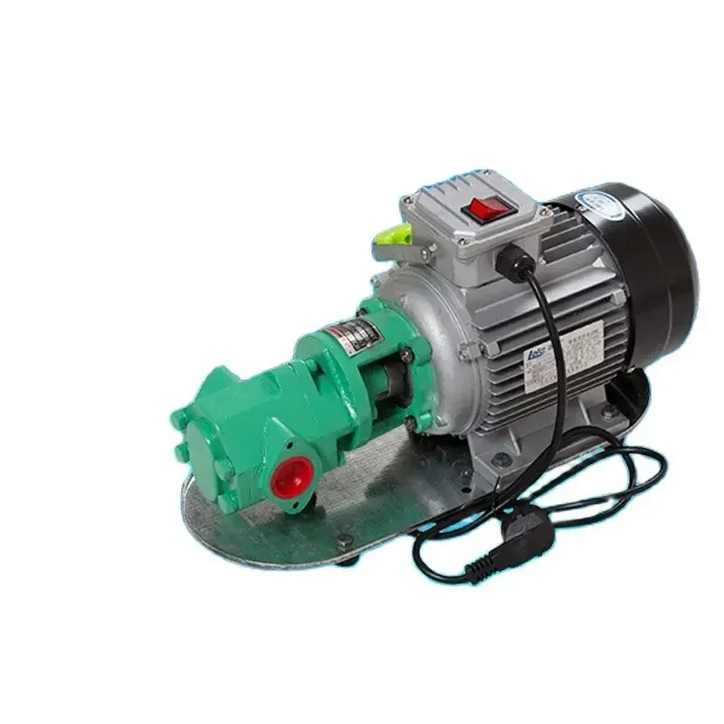 For 220V/380V  Protable Gear Oil Pump with Motor Cast Iron Fuel Transfer Pump Gear Pumps Self-priming Electric Oil Pump view 2