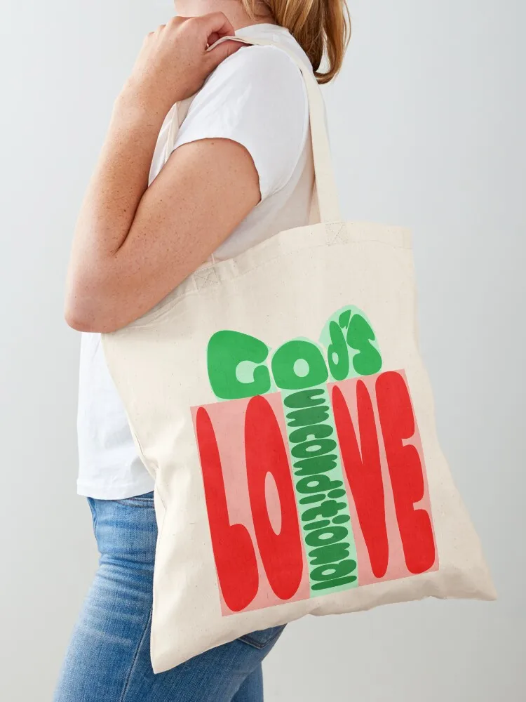 

God's Unconditional Love Word Art Present Tote Bag shopper bag women canvas Custom bag cute tote Women's bags