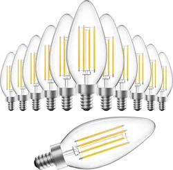 10pcs E14 LED Bulb AC220/240V 4W 6W Filament Candle Light C35 Ediso Glass Bulb Retro Antique Vintage Style Cold White Warm White