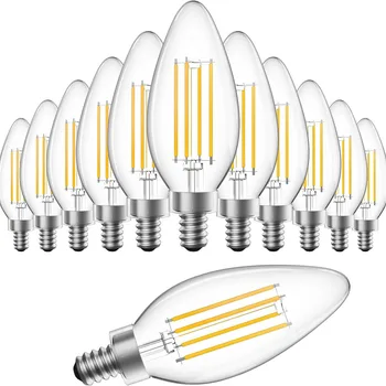 E14 LED 전구 필라멘트 캔들 라이트 C35 에디소 유리 전구, 레트로 앤티크 빈티지 스타일, 콜드 화이트 웜 화이트, AC220, 240V, 4W, 6W, 10 개 