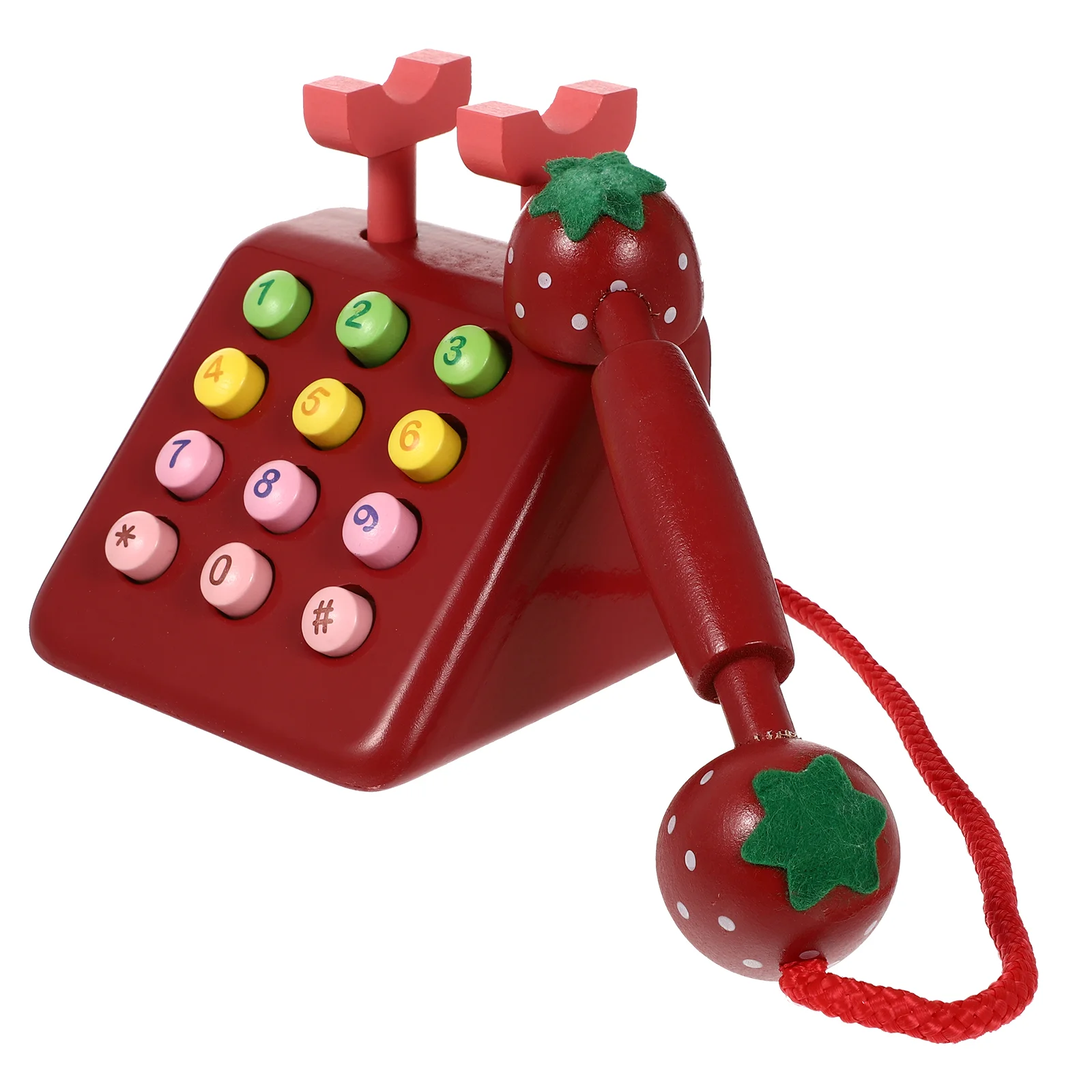 Mini brinquedos para telefone de madeira para crianças, brincadeira infantil, simulação cognitiva, discagem infantil, eletrodoméstico