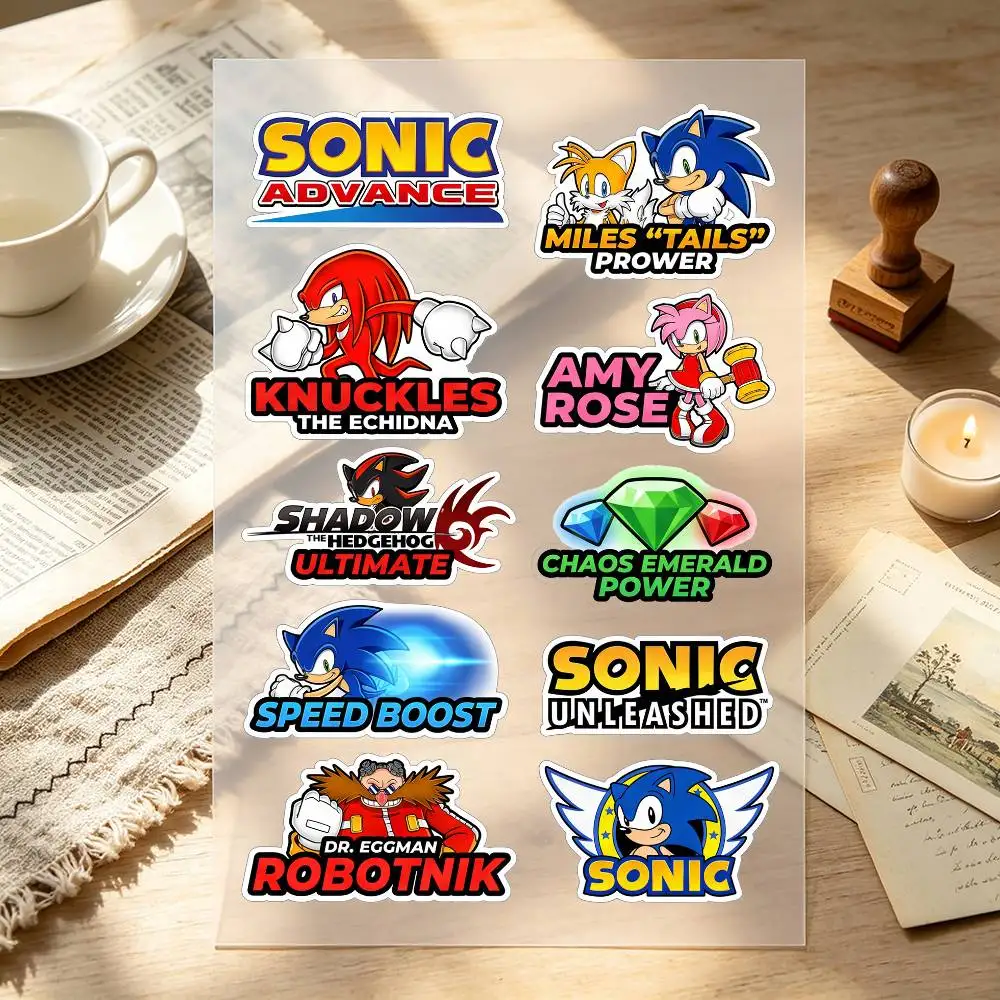 Cartoon Anime S-Sonic Aufkleber Laptop-Aufkleber Wandaufkleber Leicht abziehbare Aufkleber