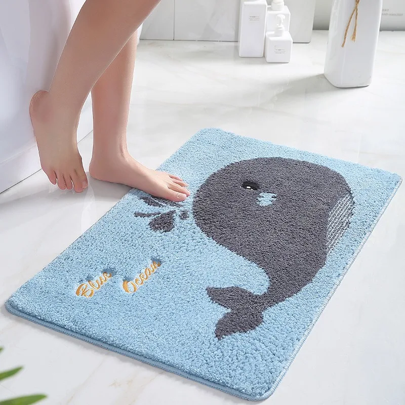 Small Fresh Floor Mats Soft Flowers Words Rugs Home Entrance Carpets Bedroom Toilet Bathroom Door Absorbent Non-Slip Foot Pad