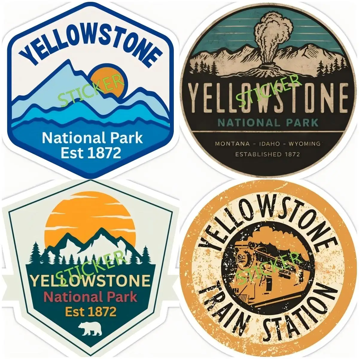 

Yellowstone National Park sticker Sign Vinyl Car Label Decals Caravan Bumper Auto Accessories Waterproof Decoration