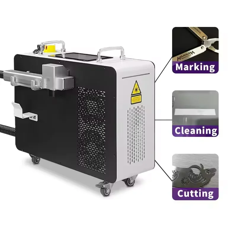 Pulsed Laser Cleaner Portable Air Cooled ZIXU 100W 200W 300W Pulsed Cleaning  Marking and Cutting Integrated Machine