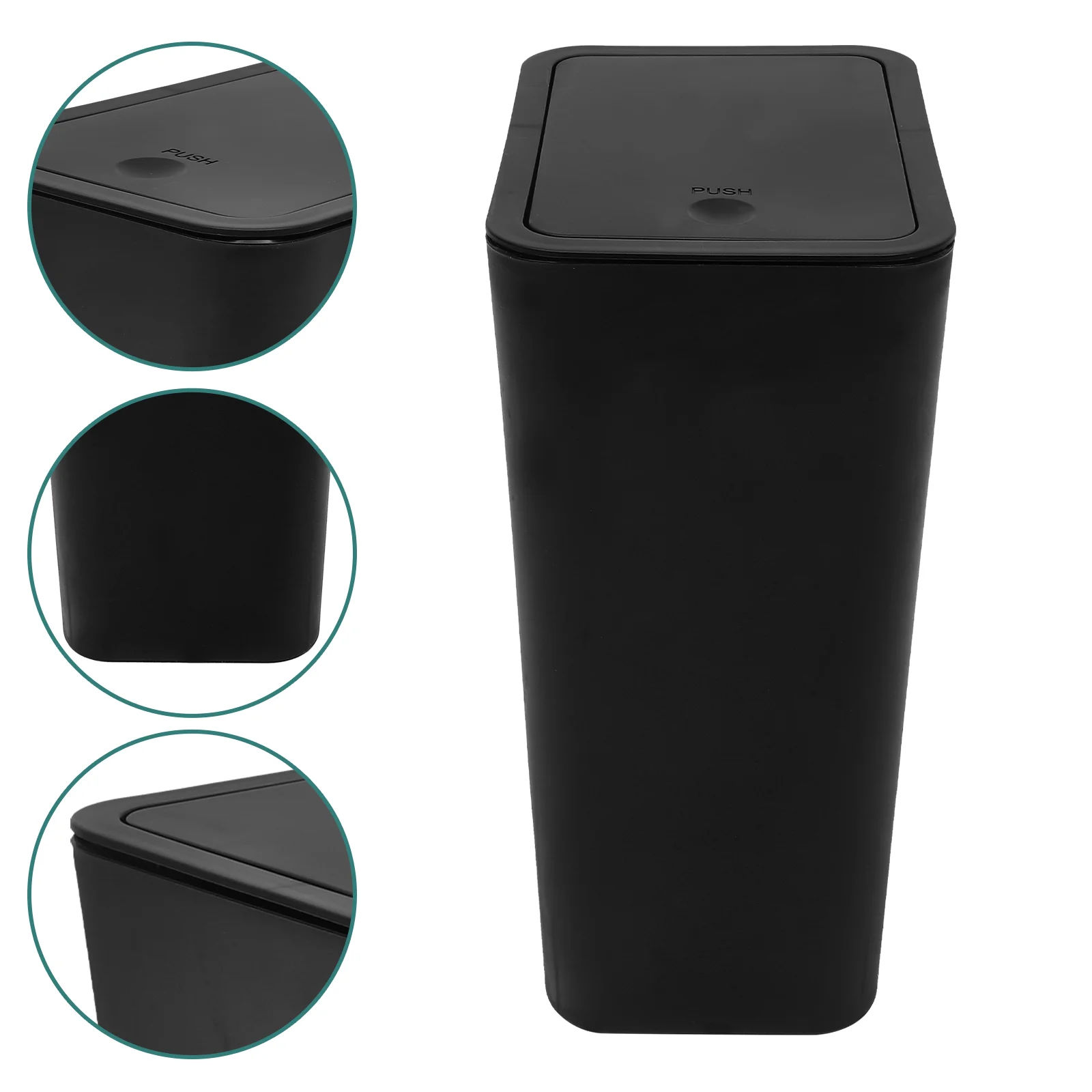 

Plastic Trash Can with Lid Waste Basket Thin Trash Cans for Bathroom Living Room Trash can kitchen trash can room