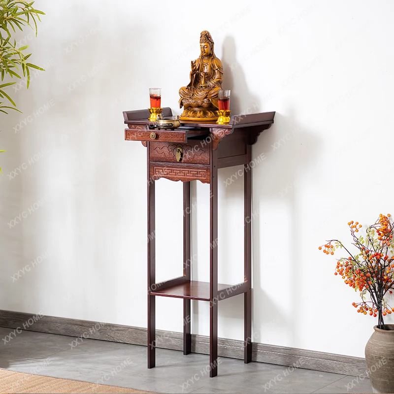 

Small Buddha Shrine New Chinese God of Wealth Buddha Shrine Home Worship Guan Gong Altar