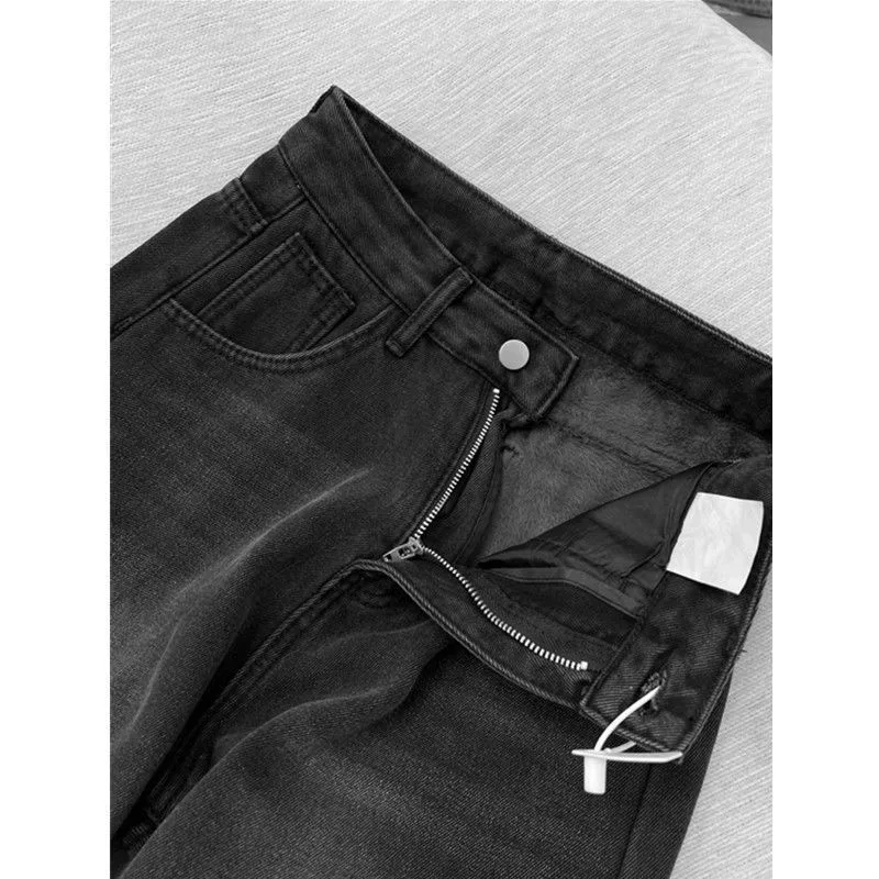 بنطال ذو قصة أرجل واسعة مكتب امرأة شتوية صوفية مرنة مضلع مريح بطانة يتدفقون ملابس منزلية لطيفة وظيفية منقوشة 2025 #5