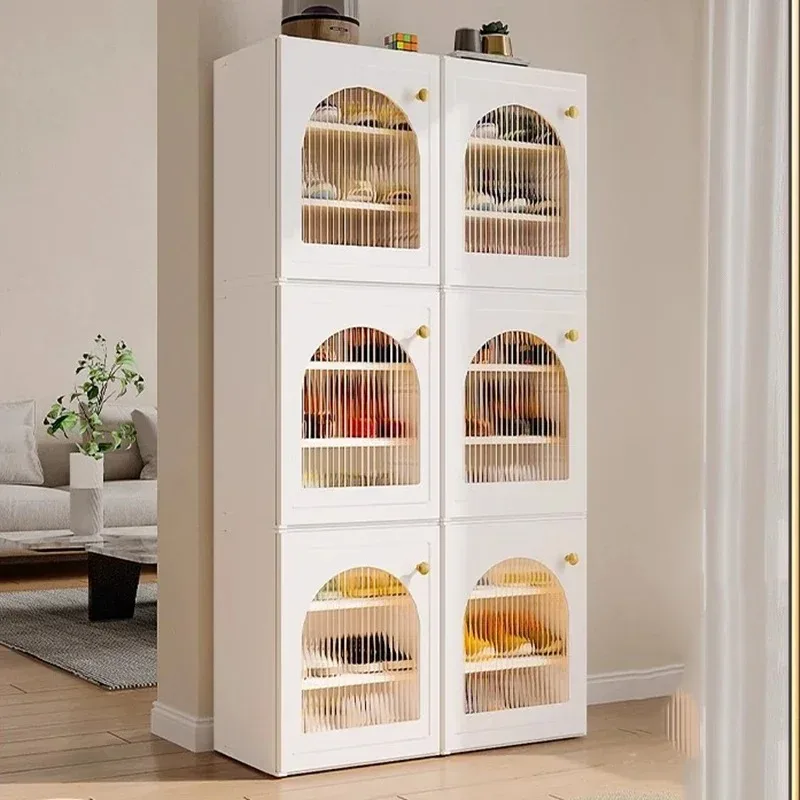 

Aesthetic White Shoe Cabinets Organizers Display Shelf Saving Modern Dorm Shoe Stand Wooden Universal Muebles Home Products