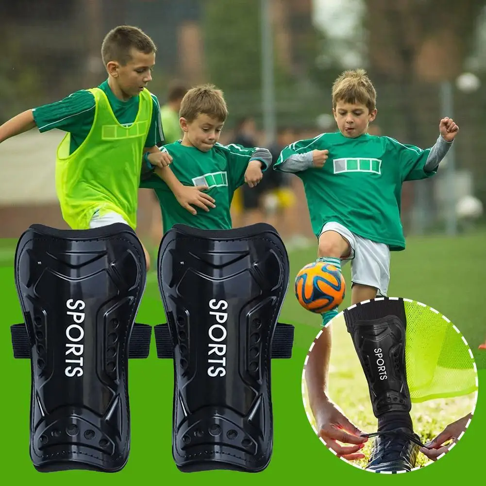 Football Shin Pads Plastic Soccer Guards Leg Protector For Kids Adult Protective Adjustable Gear Breathable Shin Guard