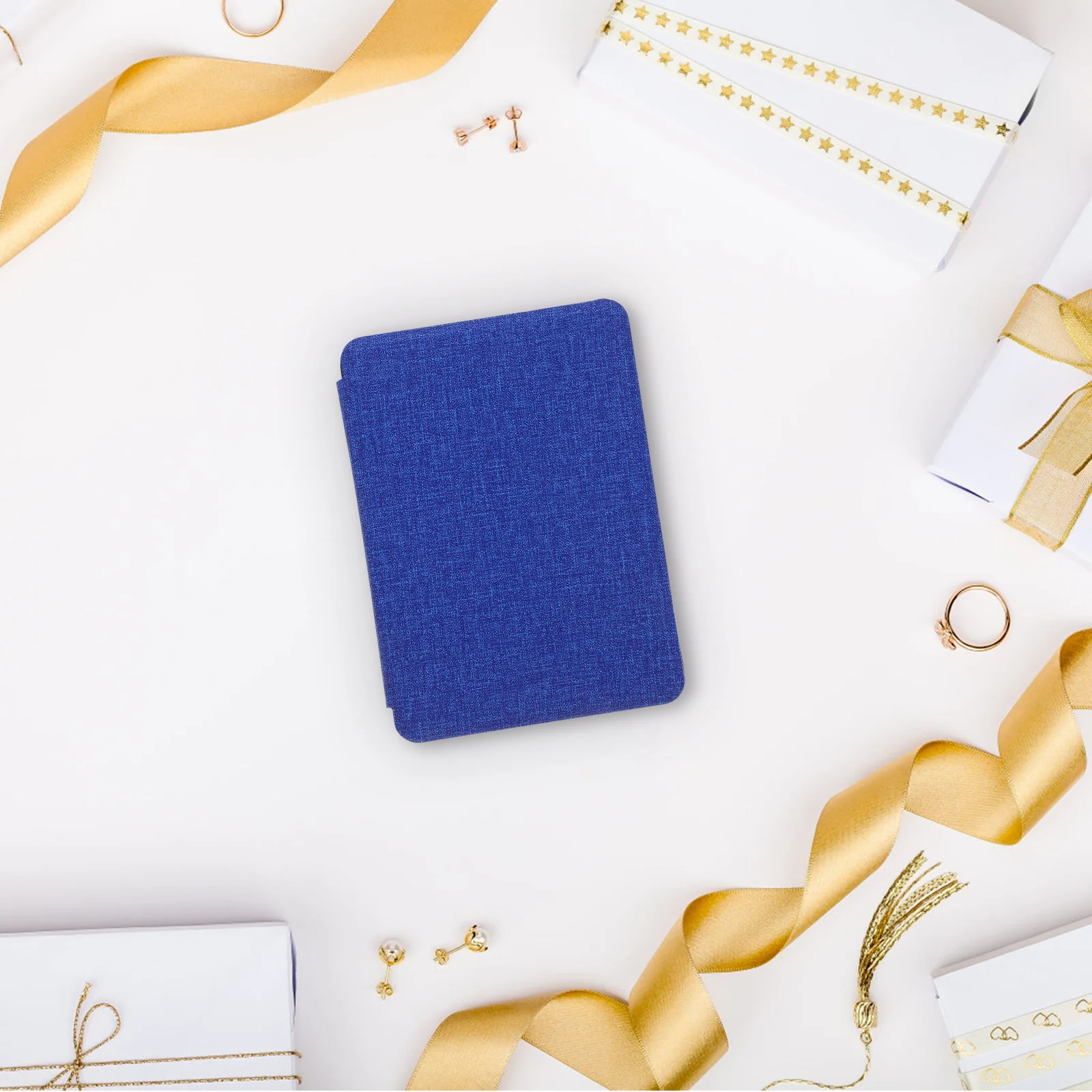 

Cover Textile Protective E-reader Sleeve Telephone Covers Blue Fabric PU E-book Office