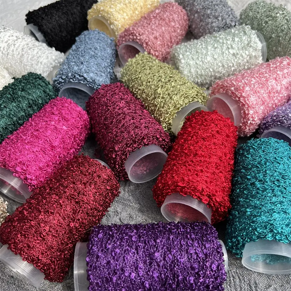 100G Glossy Ear Yarn, Bilateral Small Circles, Hand-mixed Wiring, Hand-woven Fancy Yarn DIY Knitting&Crocheting