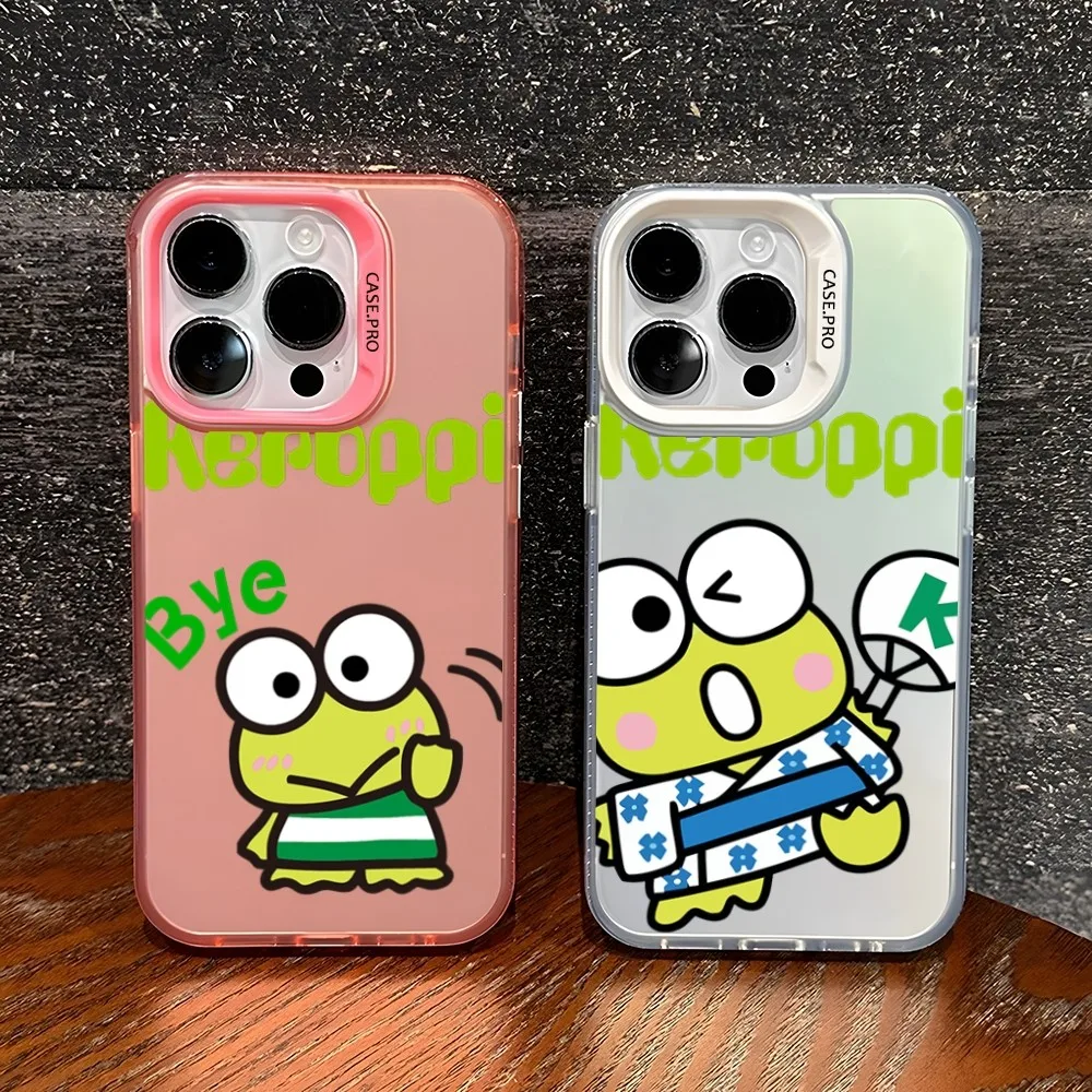 K-KeroppiS Cute Phone Case Matte Colored Silver For Xiaomi Redmi 12 11 13T Poco X3 X5 M3 Pro Lite Shockproof Hard Cover