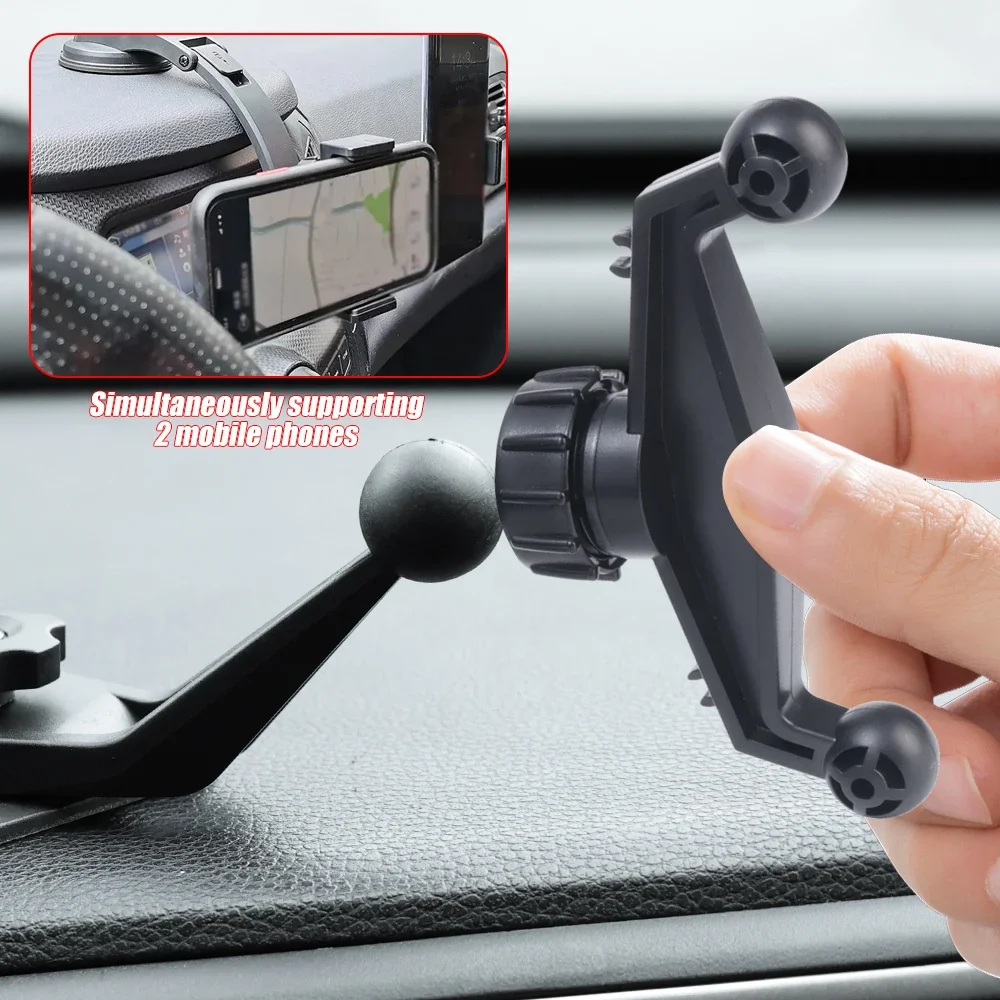 Universal Dual Ball Head Car Holder Accessories 360° Rotation Mount Mobile Phone Navigation Bracket For Auto Center Console