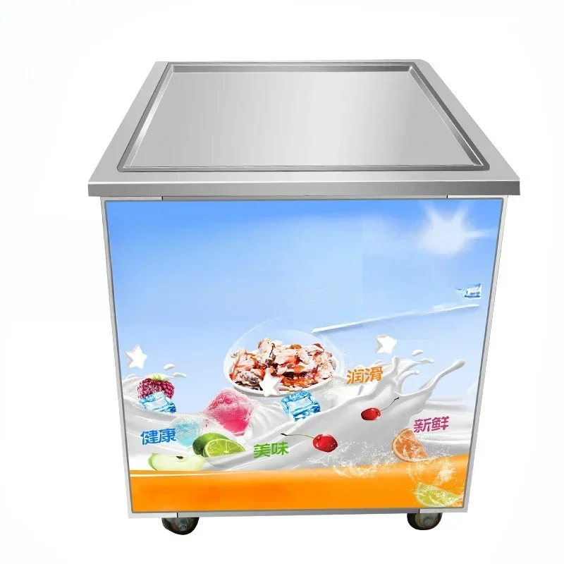 Hot Sales Roll Commercial Cream Cold Plate Rolling Machine Fried Round Pan Cream Fried Cream Rolling Machine