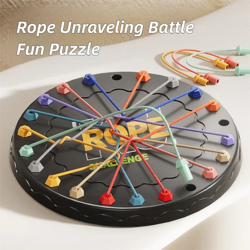 Puzzle con corda intrecciata Gioco rompicapo, nodi IQ Sfida districante e allacciatura Gioco da tavolo giocattolo per l'apprendimento Bel regalo per bambini Adulti
