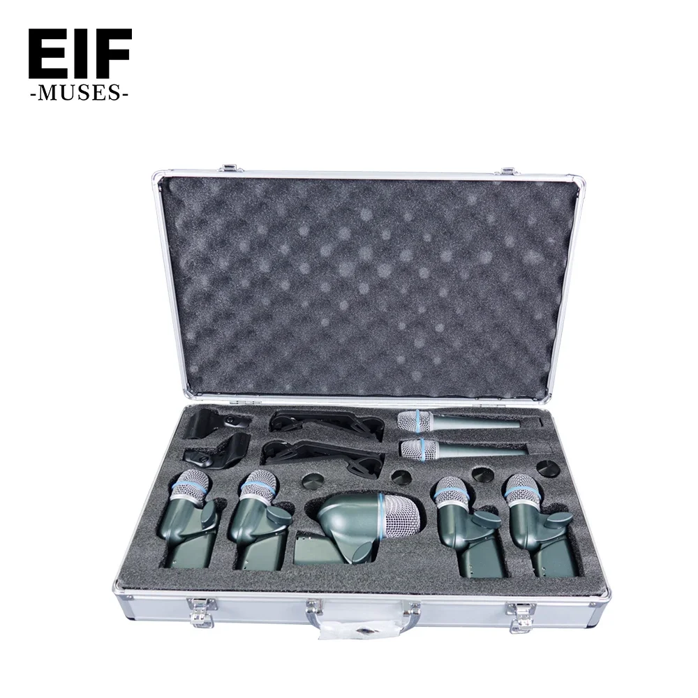 

EIF Beta DMK7 Профессиональный 7-компонентный барабанный комплект, инструментальный микрофон, микрофон для басового усилителя, барабанный микрофон, набор для сцены