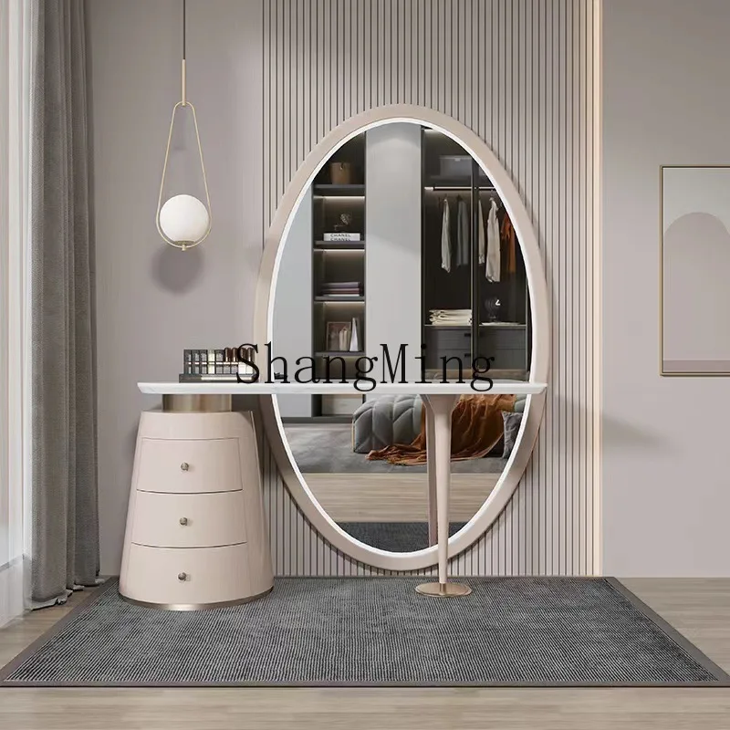

ZYY simple modern high-end dressing table light luxury small apartment rock slab full-body mirror makeup table