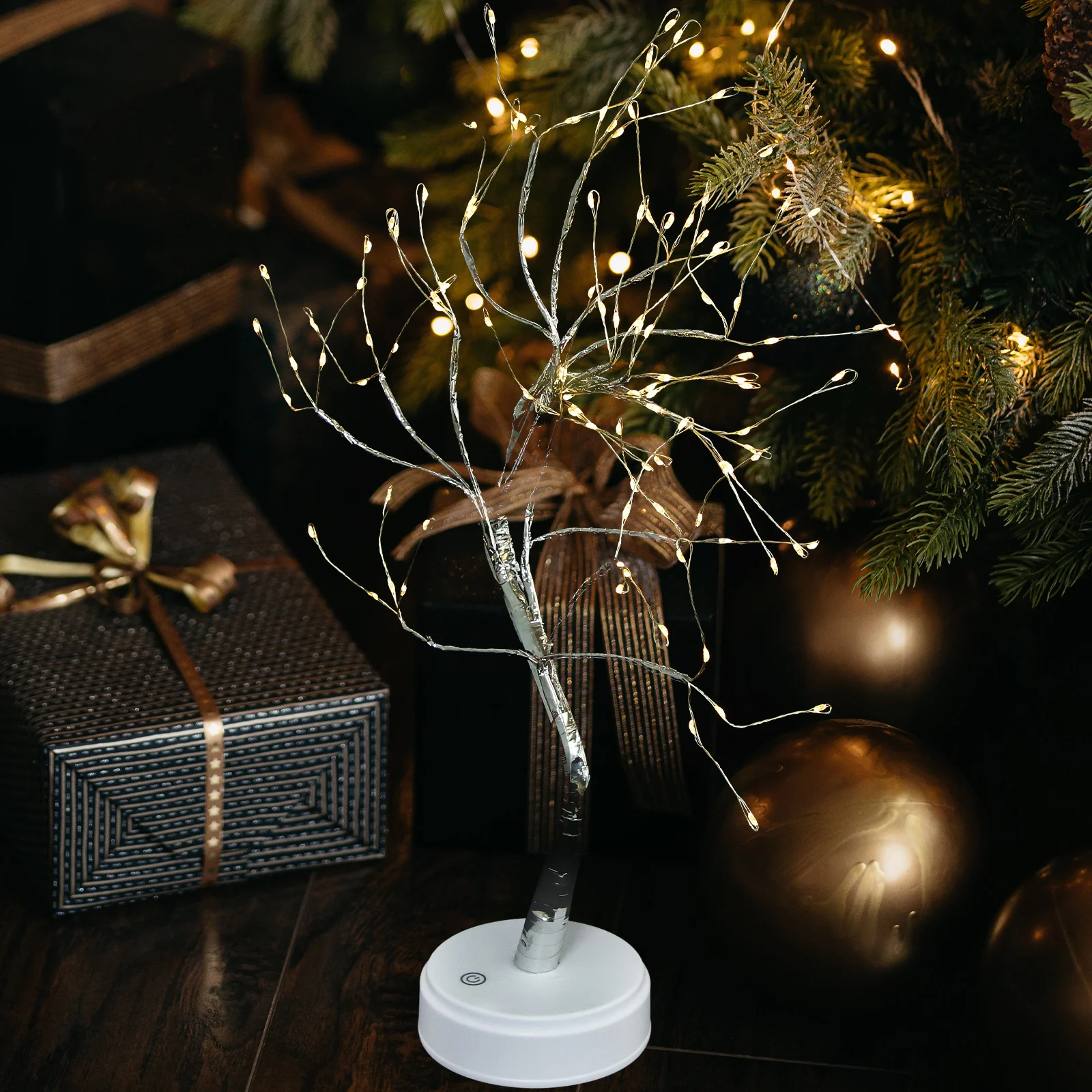 

Silver Lamp 108 LED Lights USB Operated Decorative Night Lamp Festive Atmosphere Christmas