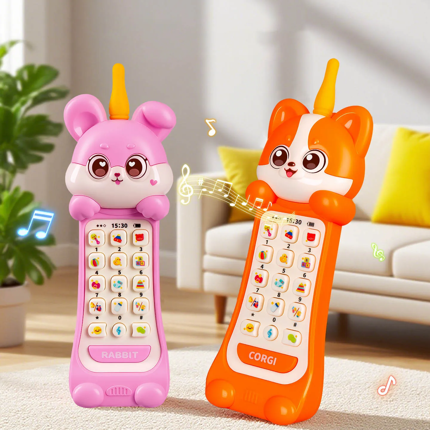 Kids Toys Puzzle Early Learning Multifunctional Big Brother Telephone Model Cute Fun Sound And Light Storytelling Mobile Phone