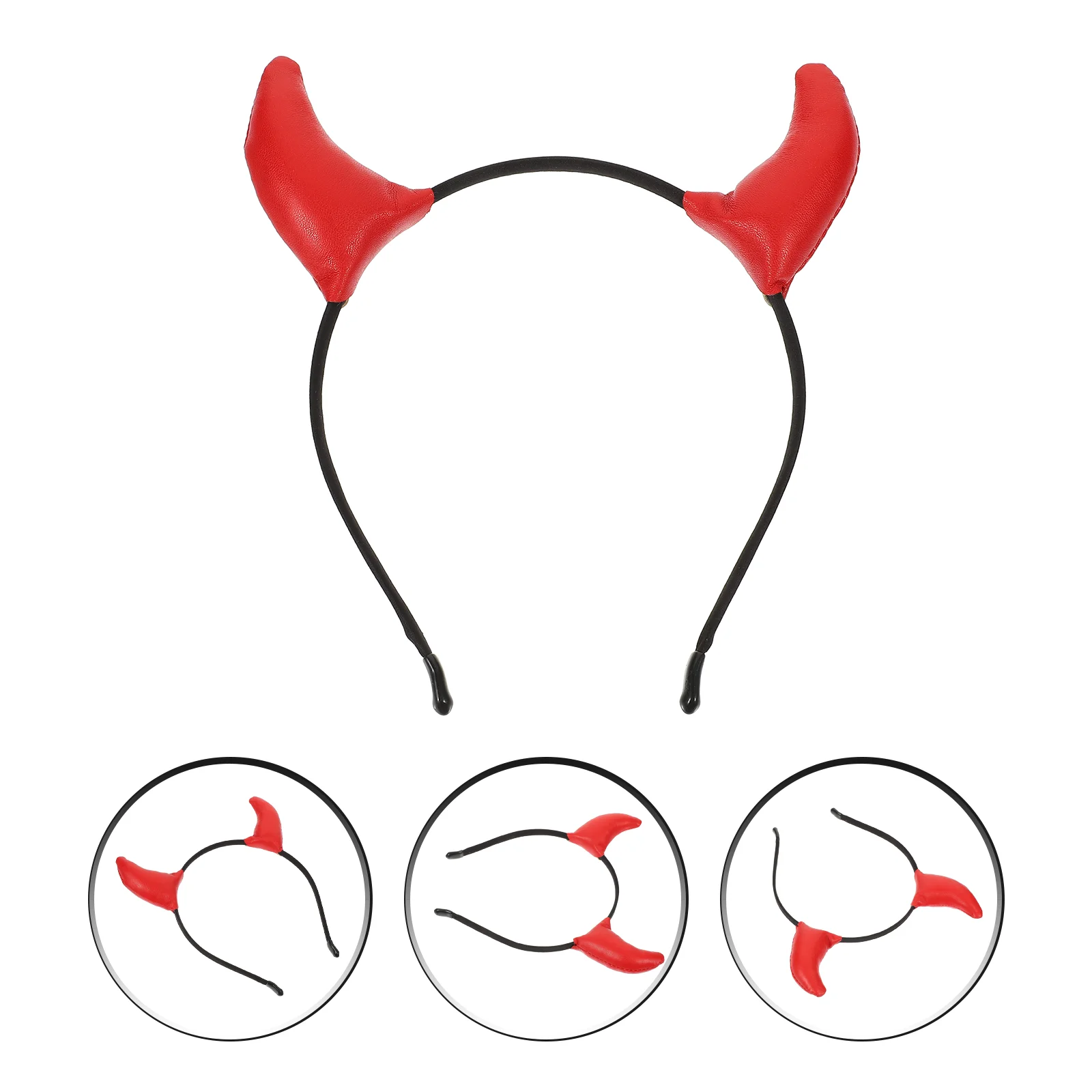 Diadema con cuerno de demonio, diadema con Clips para Halloween, tocado rojo para Cosplay, disfraces para mujer