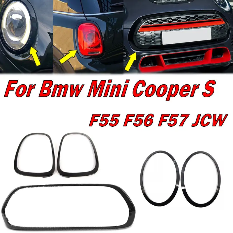 

Auto Exterior Accessories For Bmw Mini Cooper S F55 F56 F57 JCW Gloss Black Headlight Taillight Grille Cover Trims Replacement