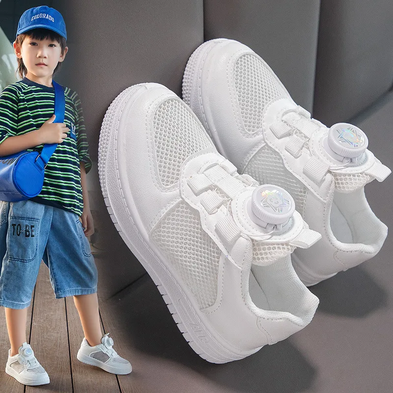 

Children's Board Shoes 2024 Spring and Summer New Boys Casual White Shoes Girls Soft Sole Sports Shoes