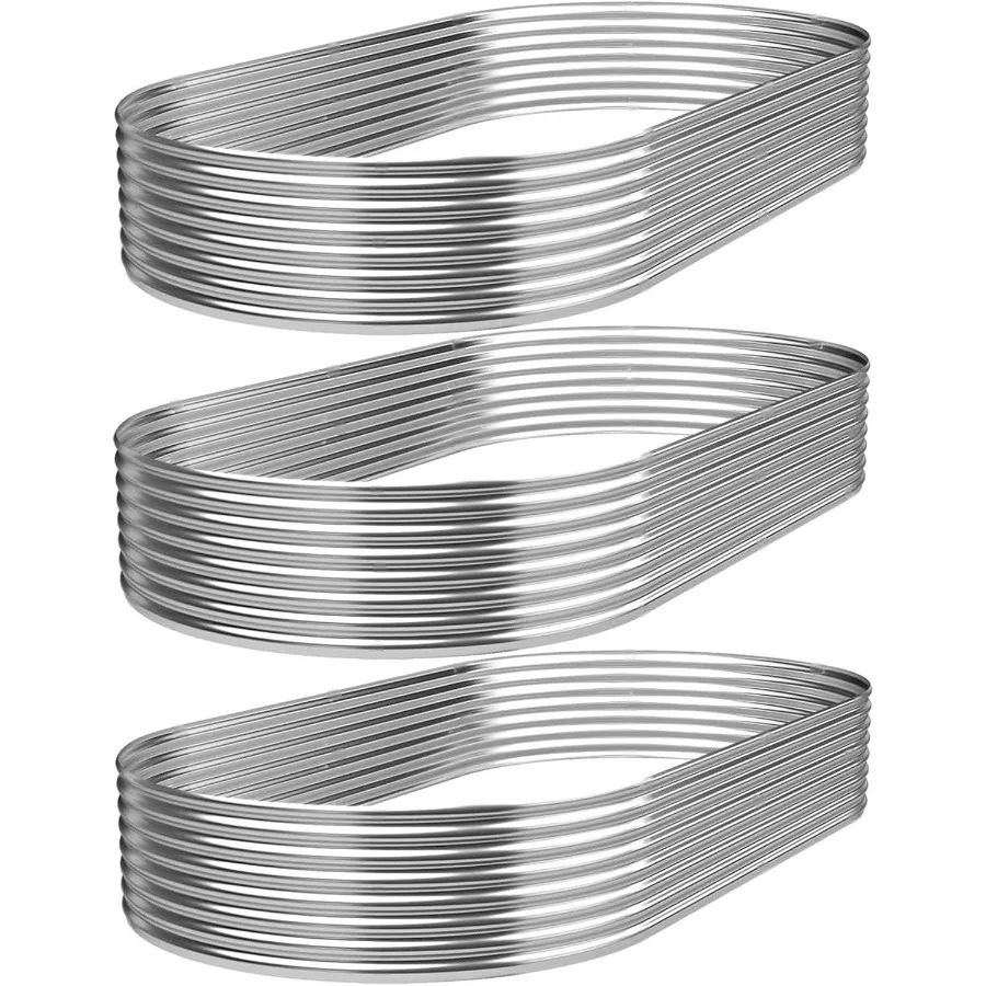 

3 PCS Galvanized Raised Garden Bed Outdoor Metal Raised Beds for Vegetables Above Ground Garden Box for Flower Steel Garden Bed