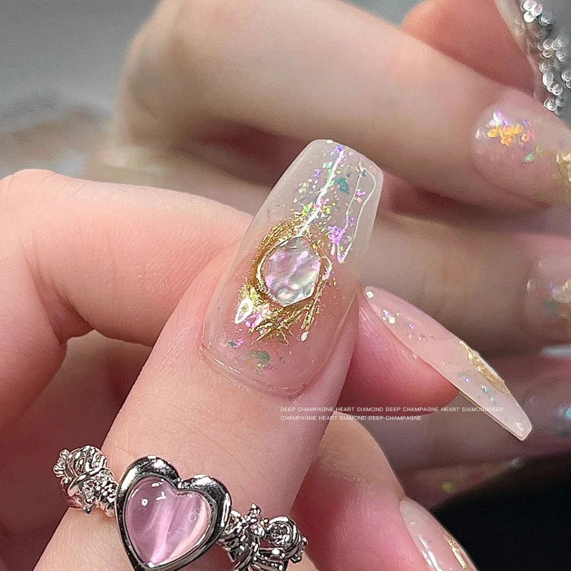 Boîte de pièces de coquille de paillettes irisées irrégulières, accessoires de Nail Art colorés pour les amateurs débutants, Salon de manucure, 1 boîte