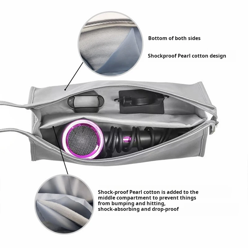 1pc Hair Dryer Storage Bag Hair Dryer Accessories Storage Large Capacity Zipper Hair Dryer Travel Bag