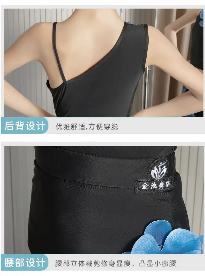 Robe de danse latine pour filles, gymnastique rythmique, justaucorps, pour enfants, compétition latine, costume de danse, robe de salle de bal standard, 2025