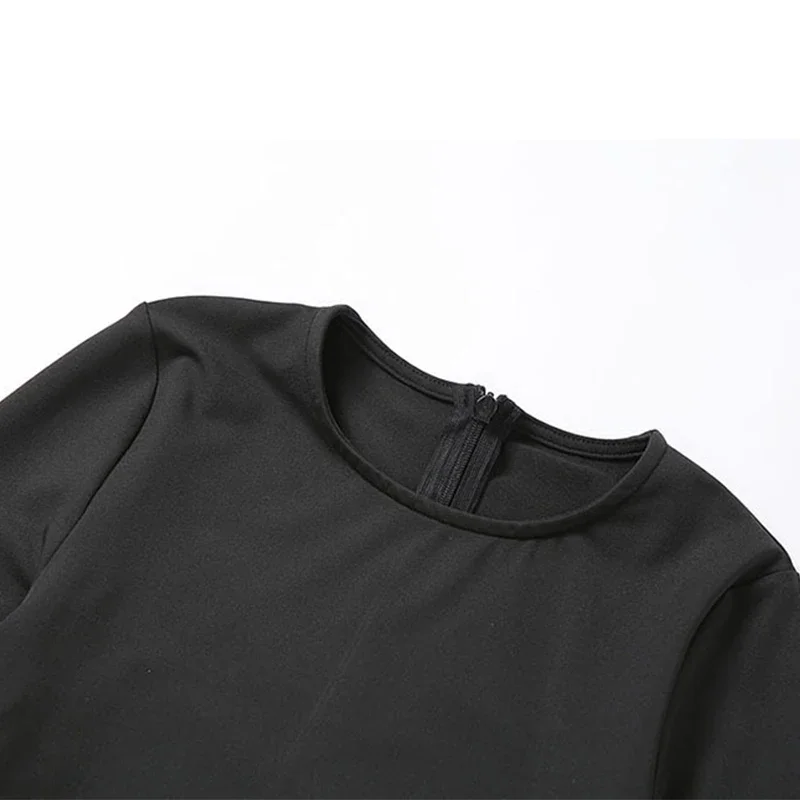 Monos negros sexys para mujer, peleles deportivos ajustados lisos de manga larga para otoño, ropa de calle femenina, conjunto informal ajustado a la moda