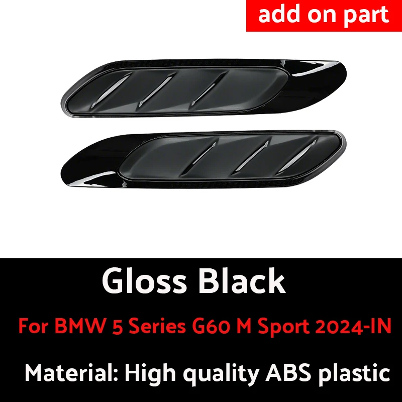 سيارة الجانب الحاجز غطاء لسيارات BMW 5 Series/i5 G60 M Sport 2024-IN إضافة على جزء الجانب مدخل هواء فتحات لاصقة تزيين غطاء الكسوة