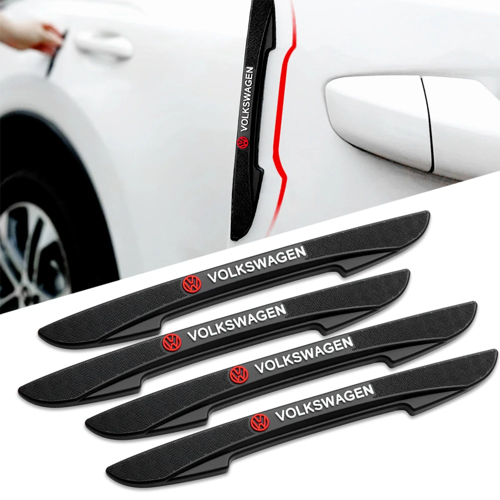 4Pc Rubber Car Door Bumper Anti-collision Strip Protector Car Accessories For Volkswagen VW R Golf 4 5 Passat Beetle Tiguan Polo