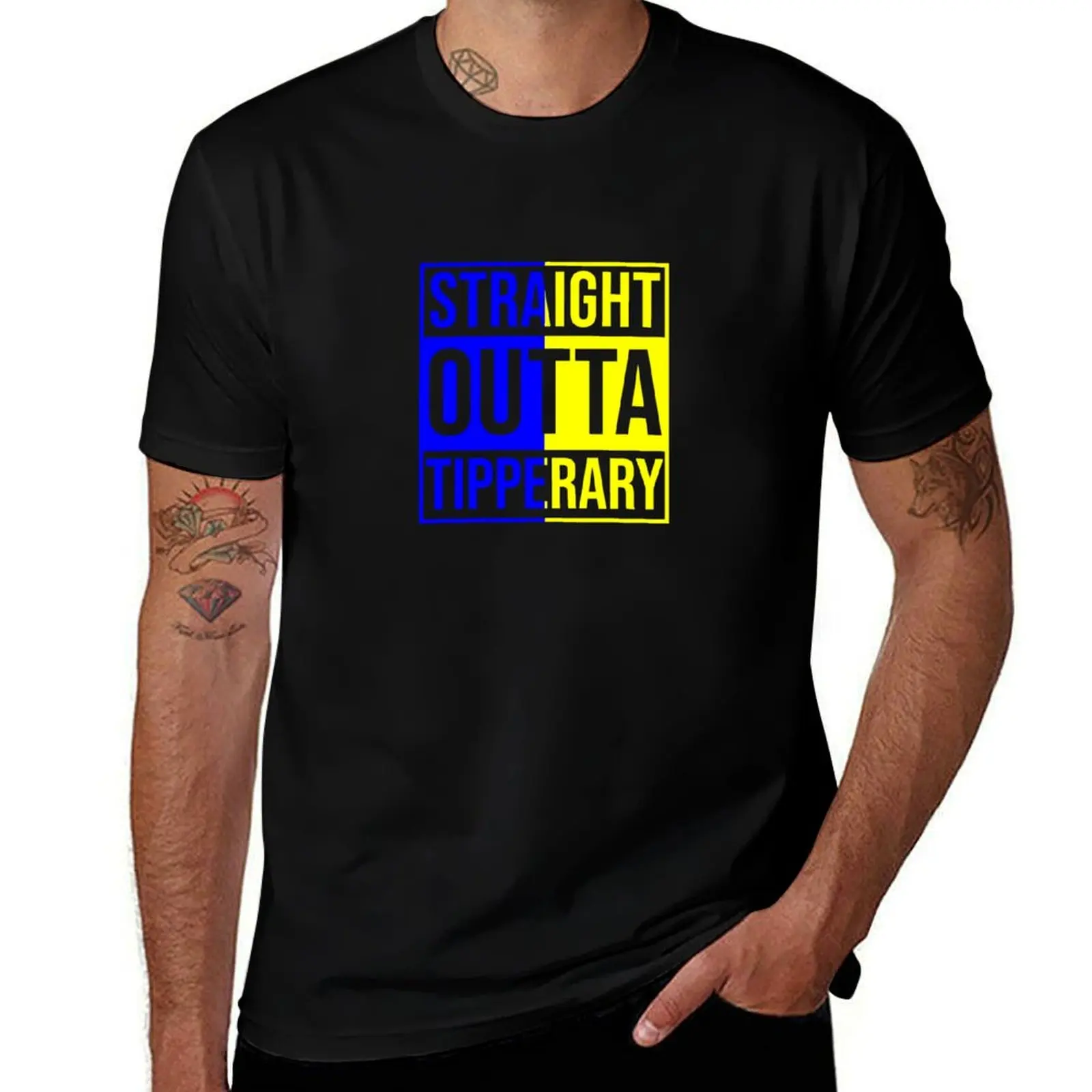 Straight Outta Tipperary design. The Premier county Ireland T-Shirt Modern Print Casual T-Shirt