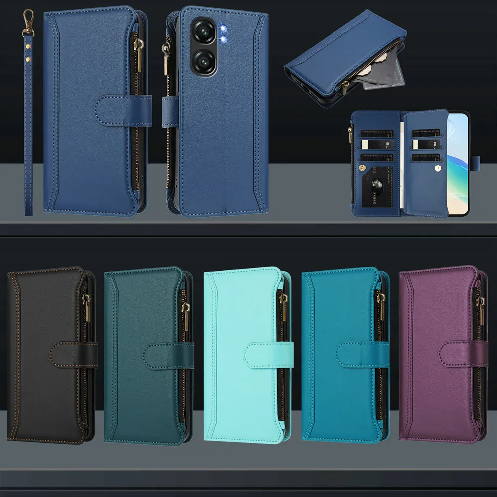 

Flip Case For Oukitel C69 Shoulder 9-Card Zipper Leather Etui For Oukitel C65 C62 C58 C57 C1 Pro C68 C 59 58 C57S Wallet Funda